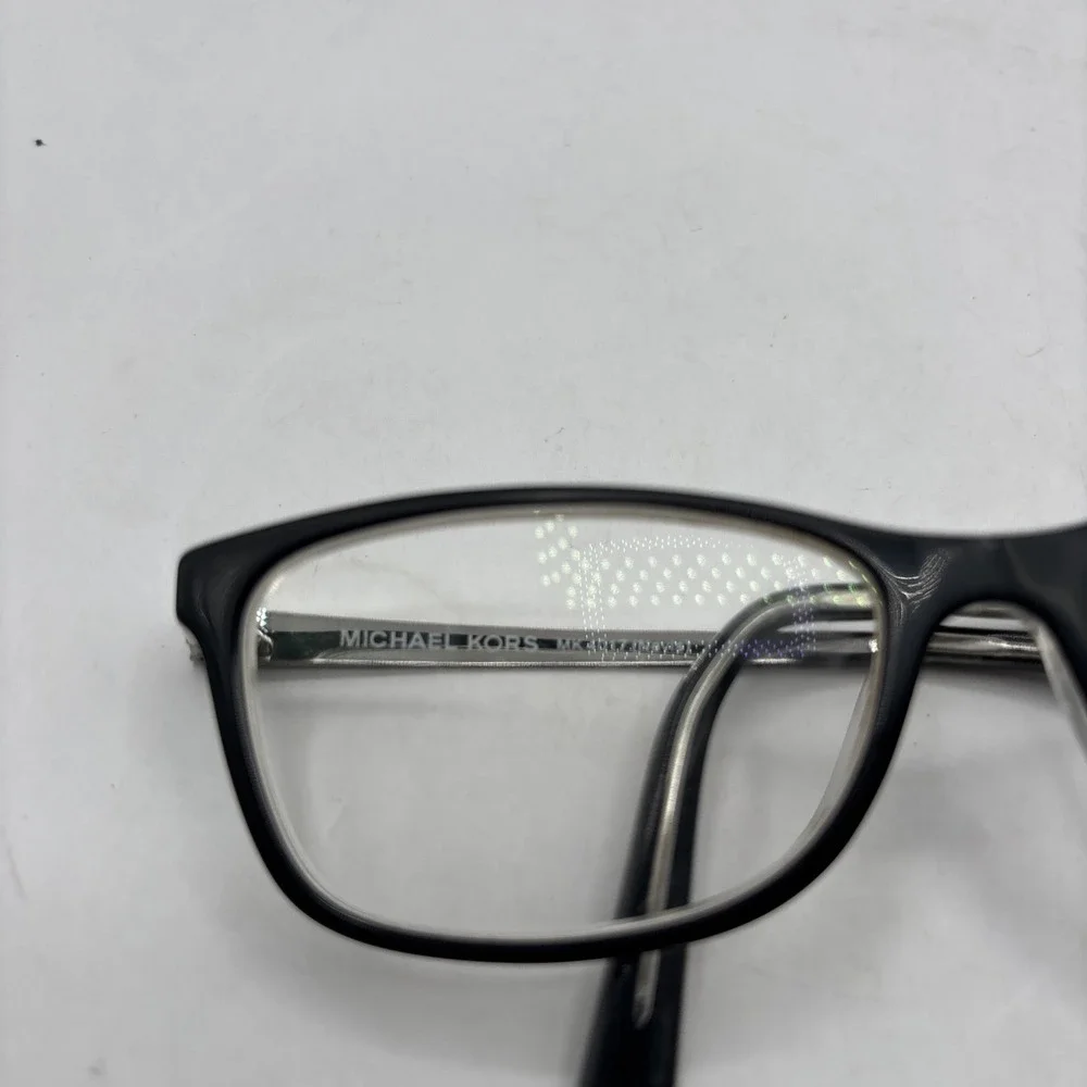 Michael Kors‎ Black Clear Wayfarer Frames- Silver Temples MK4017 Nevis 55 16 135